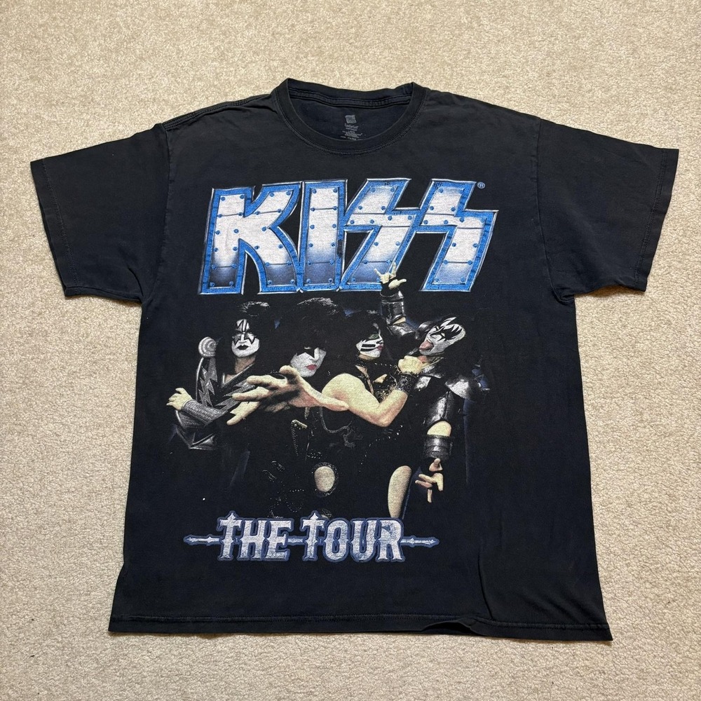 KISS Shirt Mens Large Black The Tour 2012 Rock Band Concert Hanes Graphic Tee